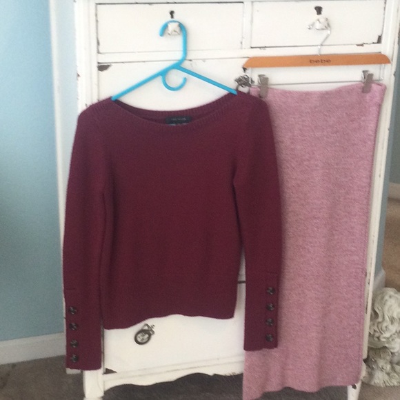 Ann Taylor Mauve & White Long Knit Skirt, XS - Picture 9 of 9